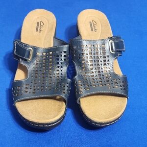 Clarks Women's Navy Cutout Sandals